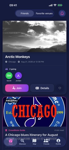 CrowdMate - Live Music Finder screenshot