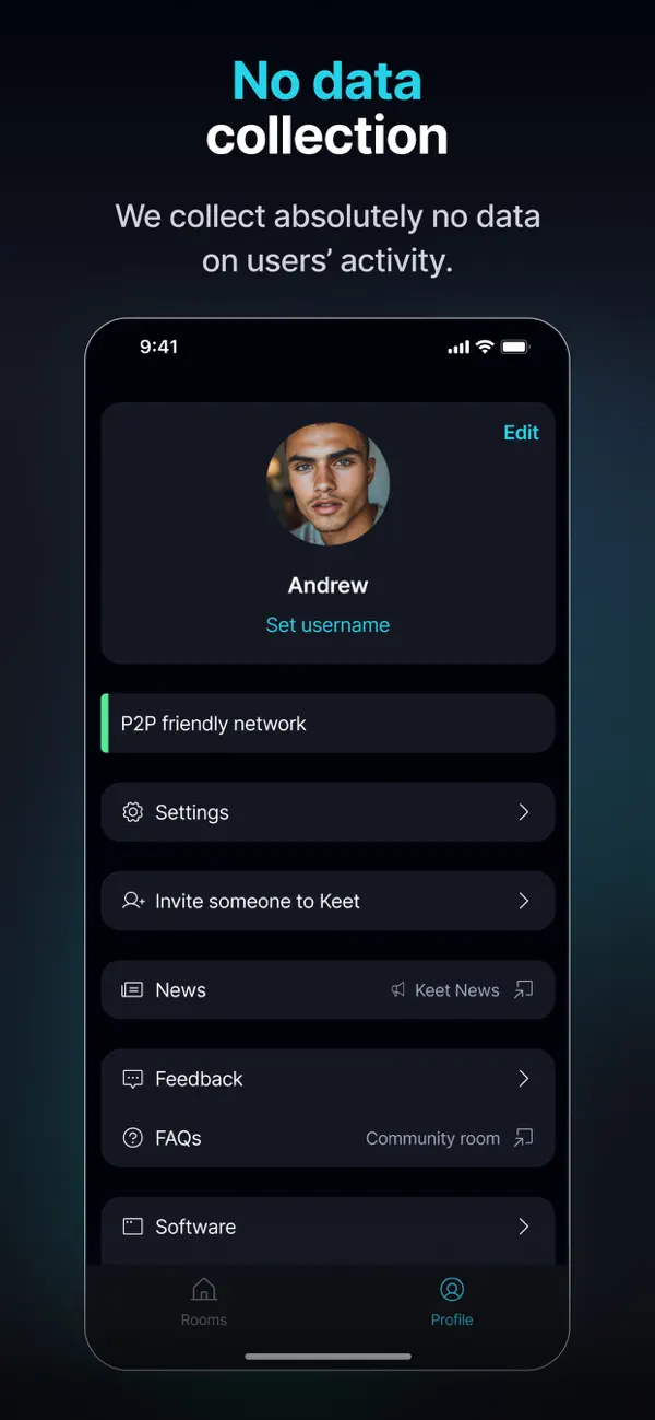 Keet - Private Encrypted Chat iPhone App Screenshot 6 – Soziale Netzwerke