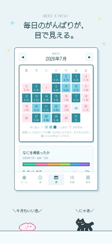ねこ勤怠 作業記録をつけるにゃー iPhone screenshot 3