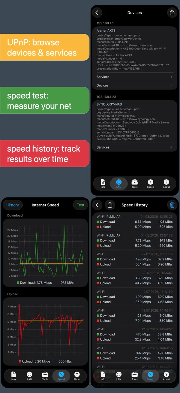 Network Analyzer Pro iPhone App Screenshot 3 – Dienstprogramme