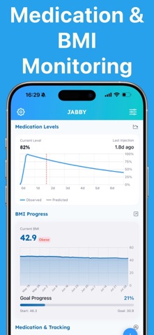 Jabby GLP-1 Medication Tracker iPhone screenshot
