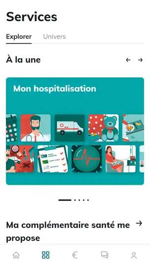 Capture d'écran de CA Ma Santé sur iPhone 6