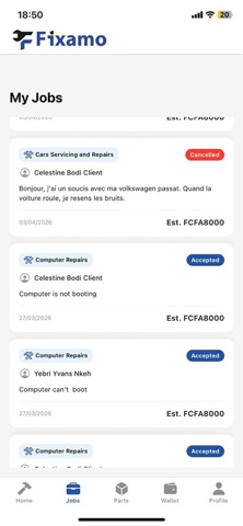 Fixamo iPhone screenshot