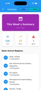 Global Earthquake Tracker screenshot