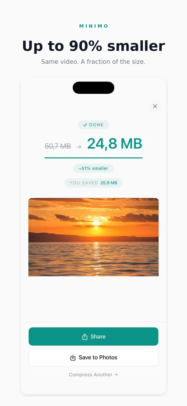 Screenshot #3 pour Video Compressor - Minimo