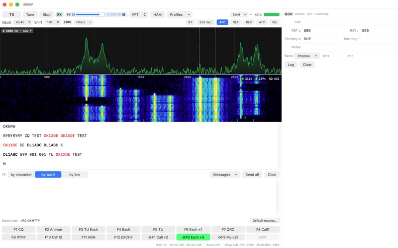 RYRY – RTTY for Contests screenshot 1