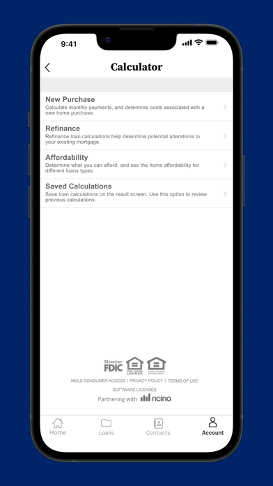 National Iron Bank Mortgage Screenshot