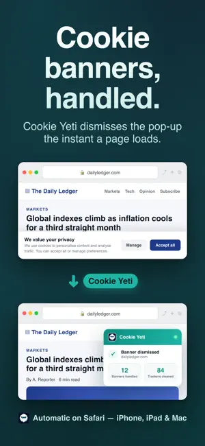 Cookie Yeti: Block Cookies screenshot 1