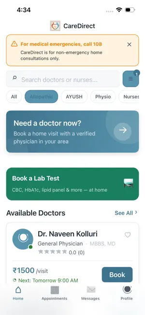 CareDirect - Doctor at Home screenshot 1