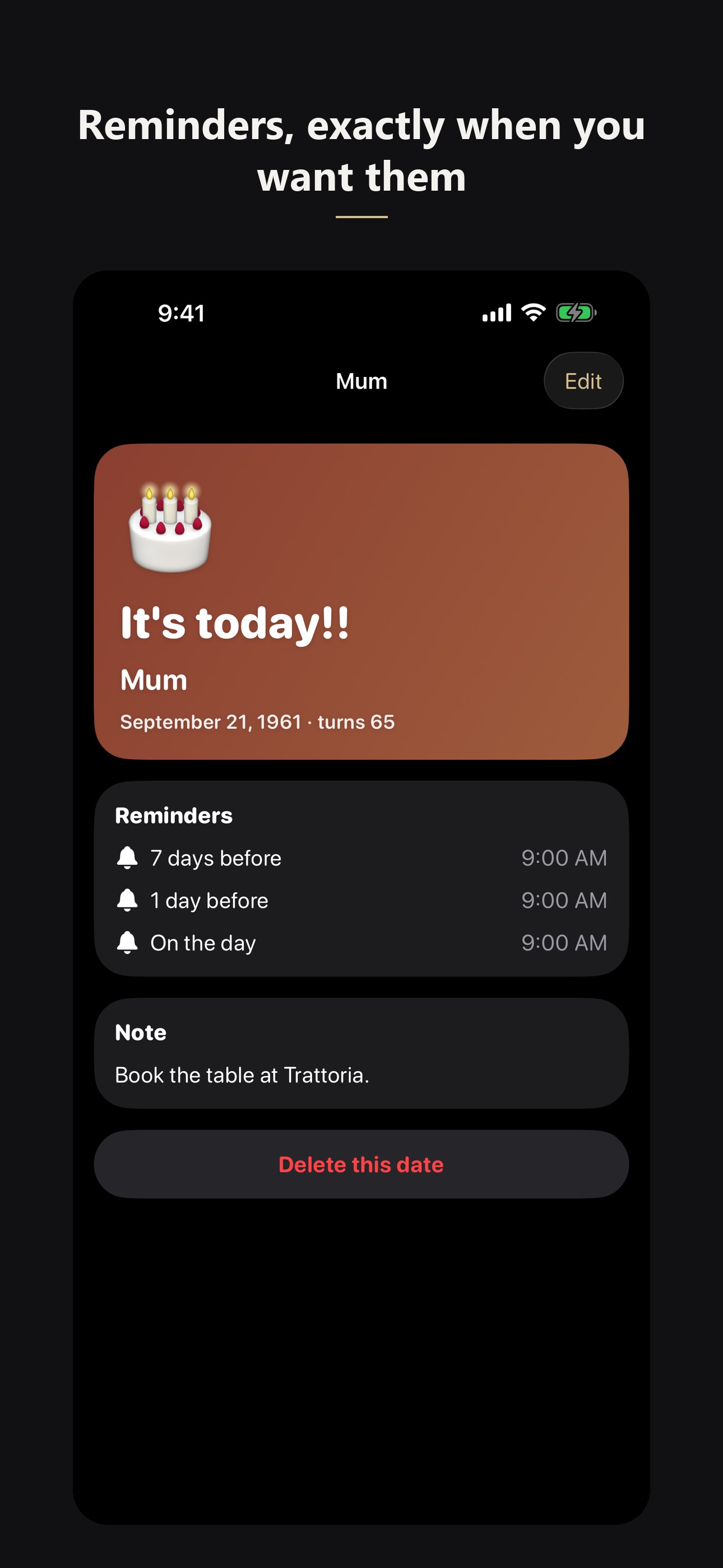 Screenshot 2 of Save the Date: Reminders