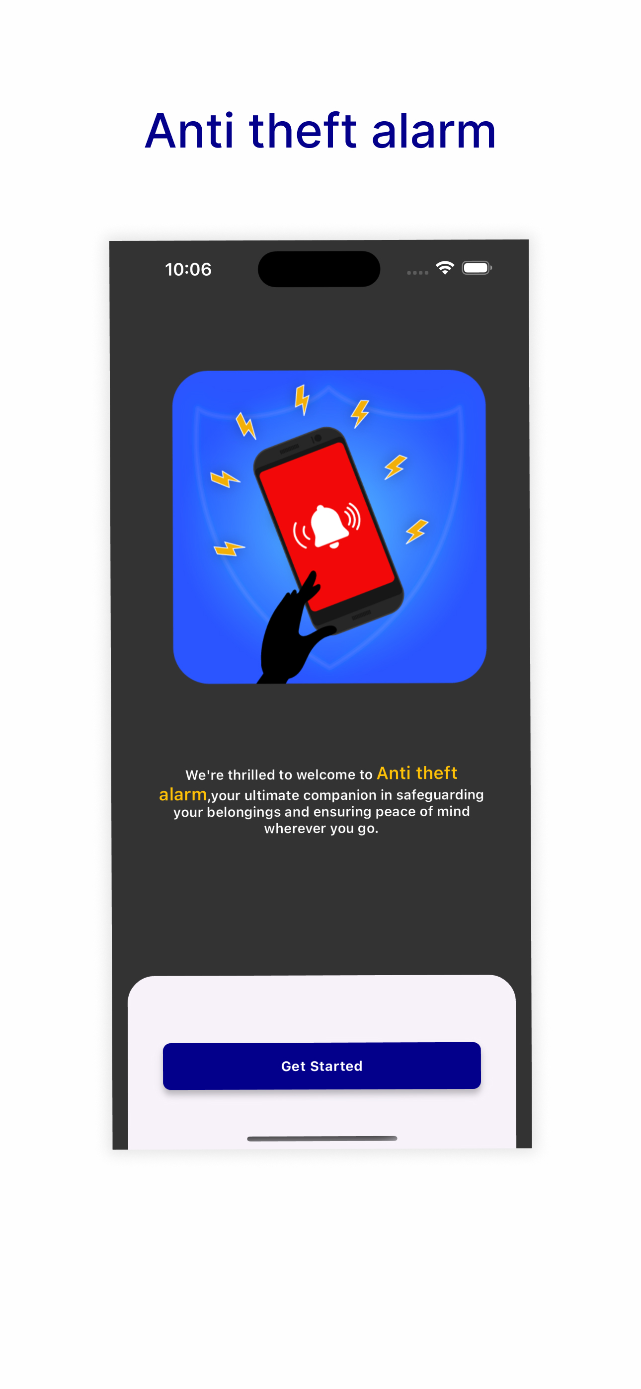 Anti Theft Alarm: Don't touch