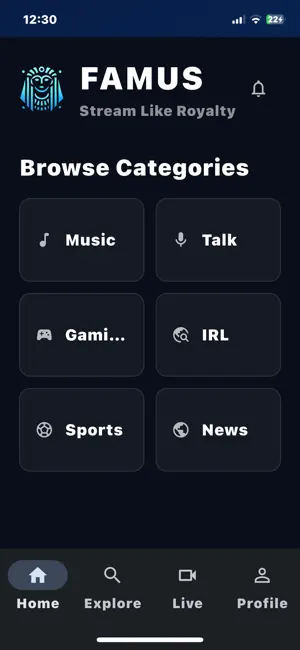 FAMUS: Live Stream & Gaming screenshot 1