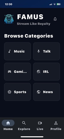 FAMUS: Live Stream & Gaming Screenshot 1 of 3