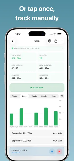 Time Tracker - Geofy screenshot 3