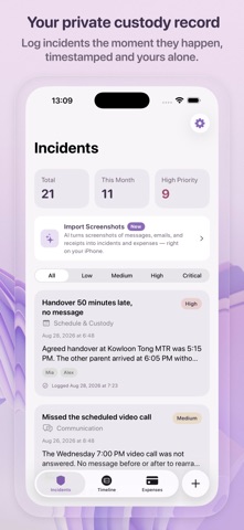 Oya Shield: Custody Log Screenshot 1 of 7