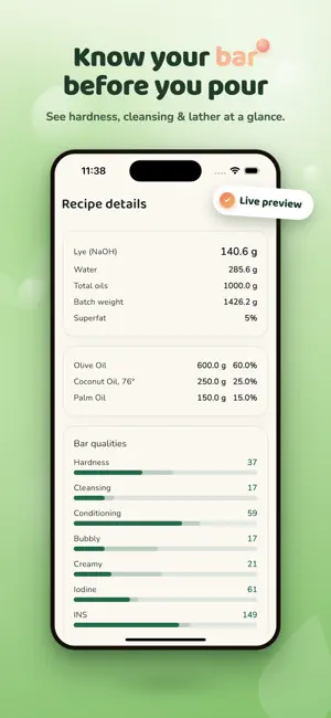 Soap Recipe & Lye Calculator screenshot 2