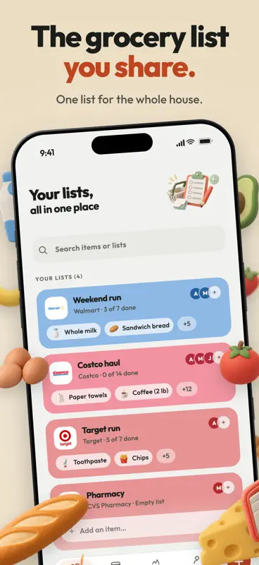 Shopair: Shared Grocery List screenshot 1 of 4
