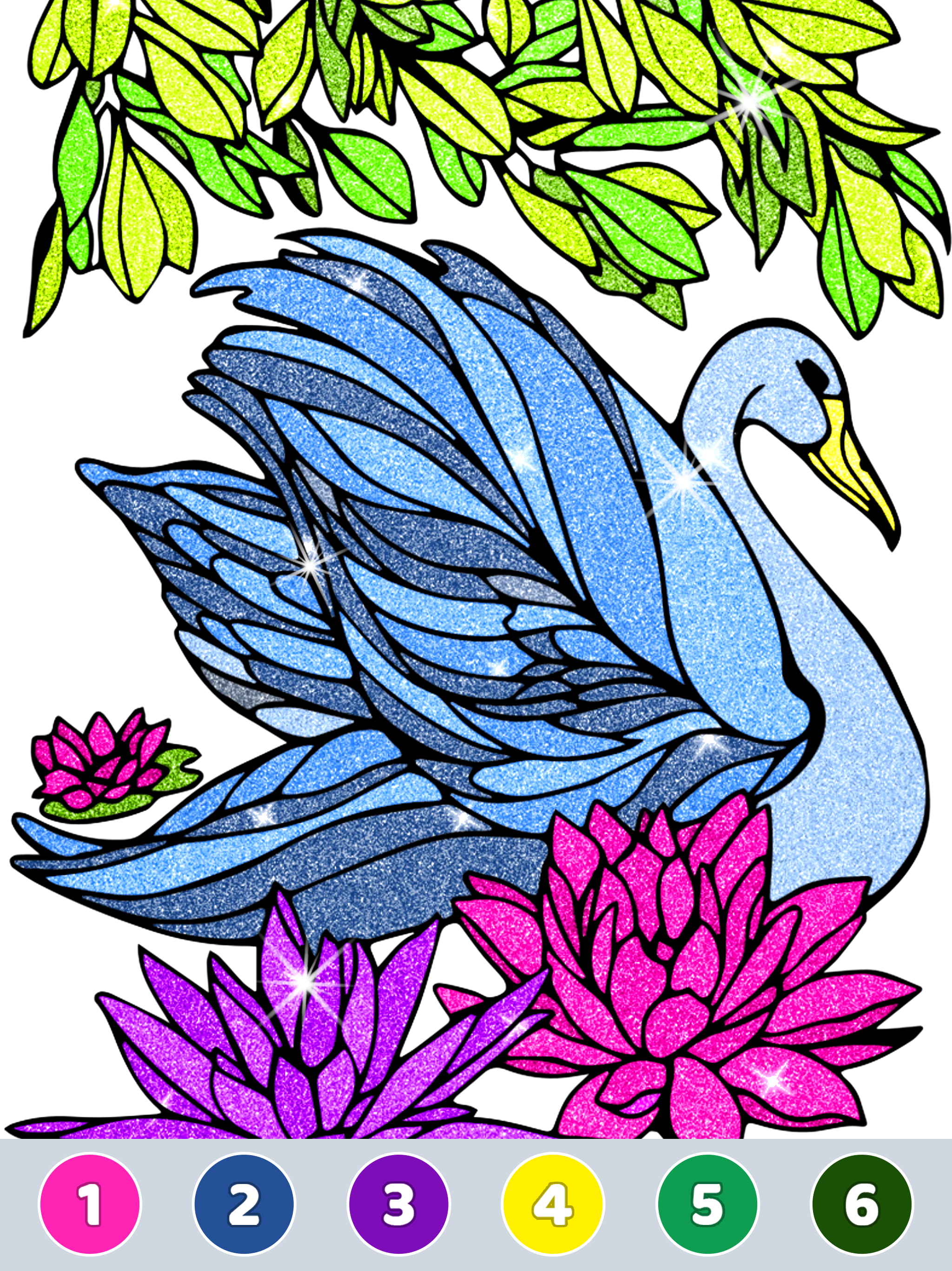 Glitter Color By Number Pages