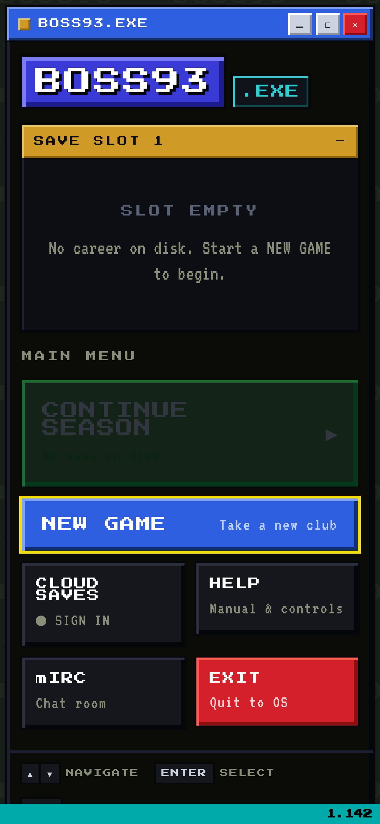 BOSS93: Retro Football Manager