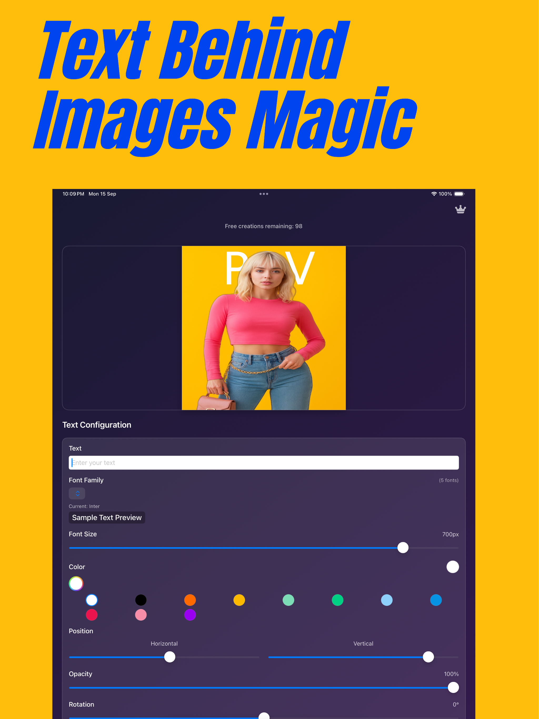 Text Behind Images