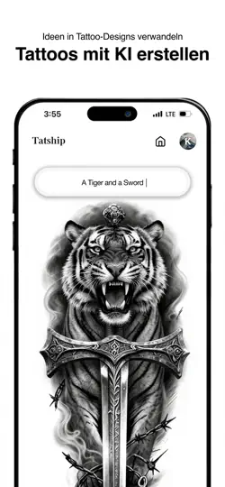 Screenshot von Tatship: KI Tattoo Design App auf dem iPhone 3