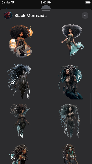 Black Mermaid Stickers Screenshot