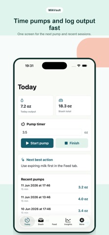 Breast Milk: MilkVault iPhone screenshot