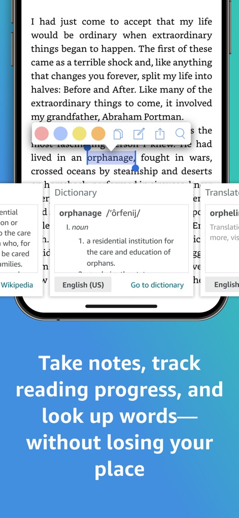 Amazon Kindle: Reading App - Interactive Reading Tools
