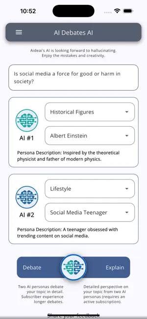 Aideai: AI Debates AI screenshot 1