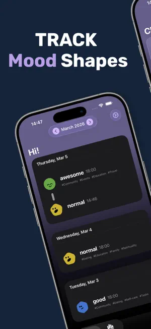 Mood Tracker Diary: Moodshapes screenshot 1