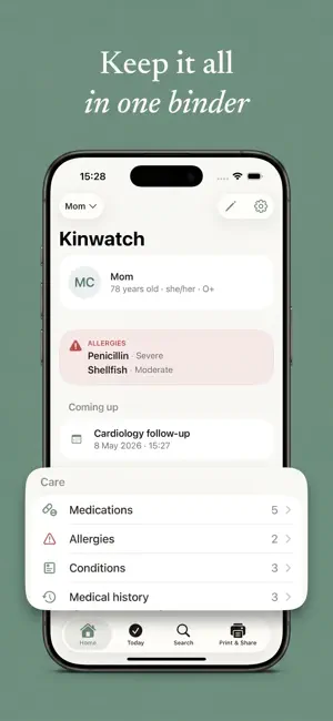 Caregiver Binder: Kinwatch screenshot 2