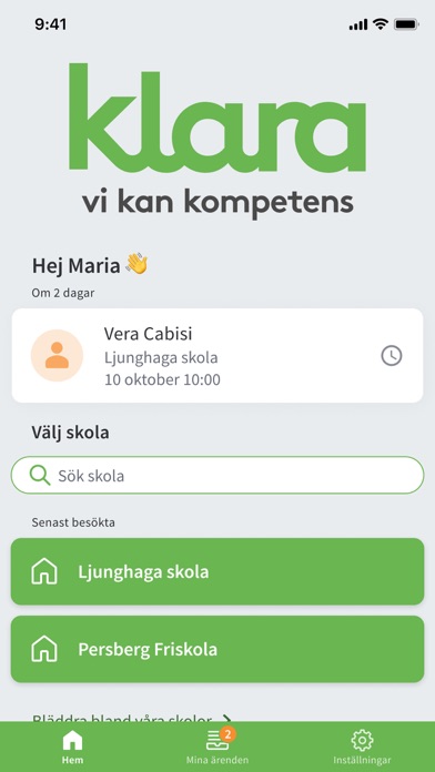Klara Elevhälsa iPhone screenshot 1