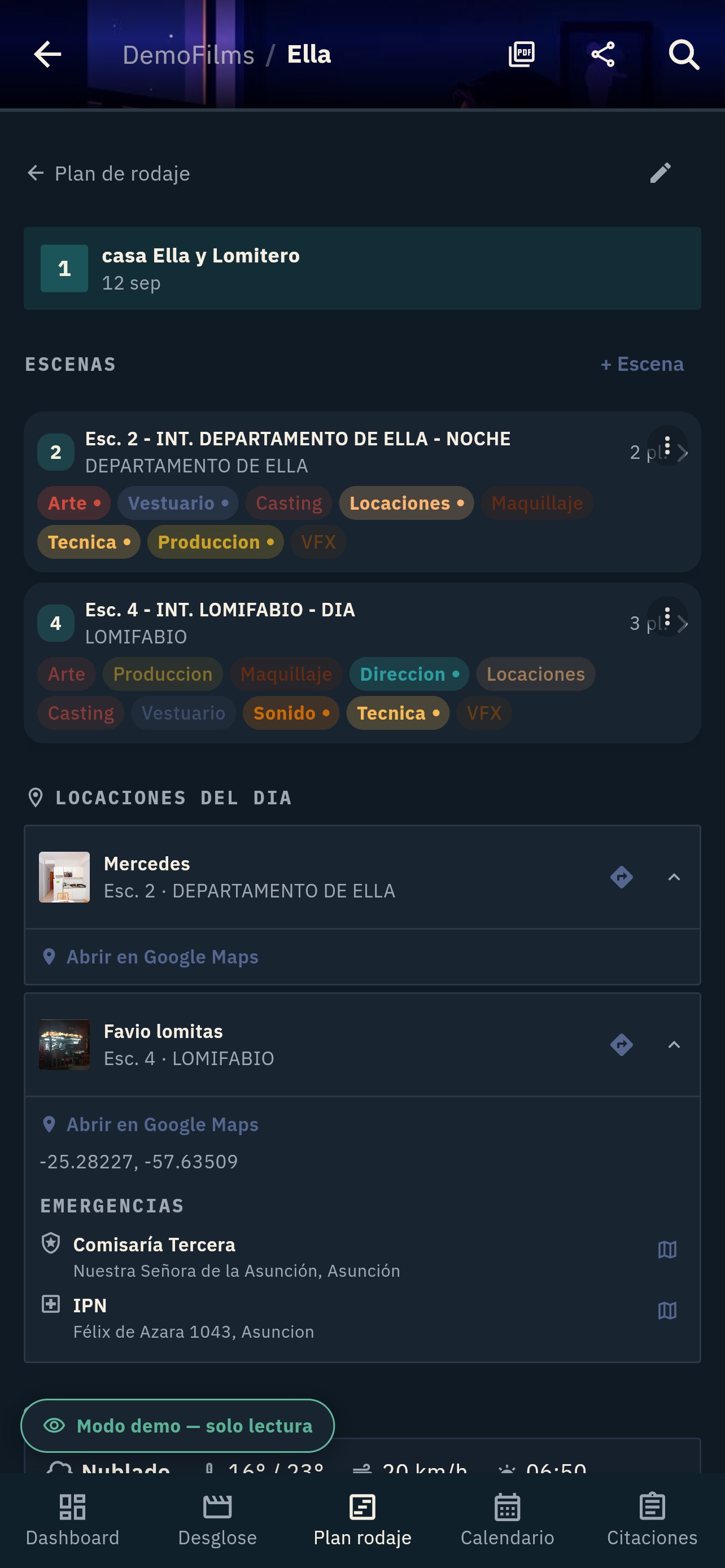 Screenshot 3 of Plan de Rodajes