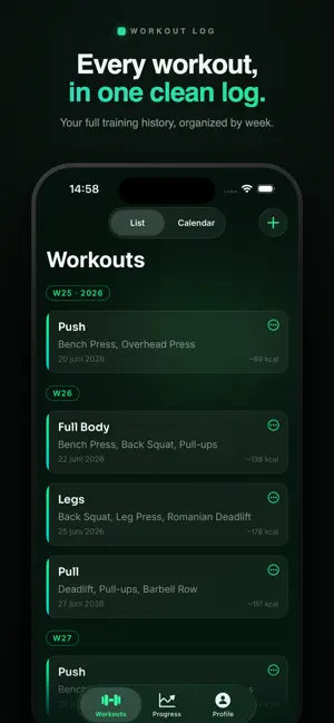 Workout Log: Lift Tracker screenshot 1