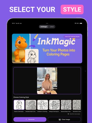 InkMagic Photo Coloring Pages iPad screenshot
