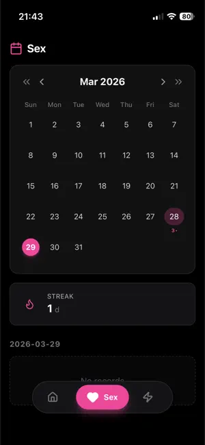 My Intimacy Tracker screenshot 2