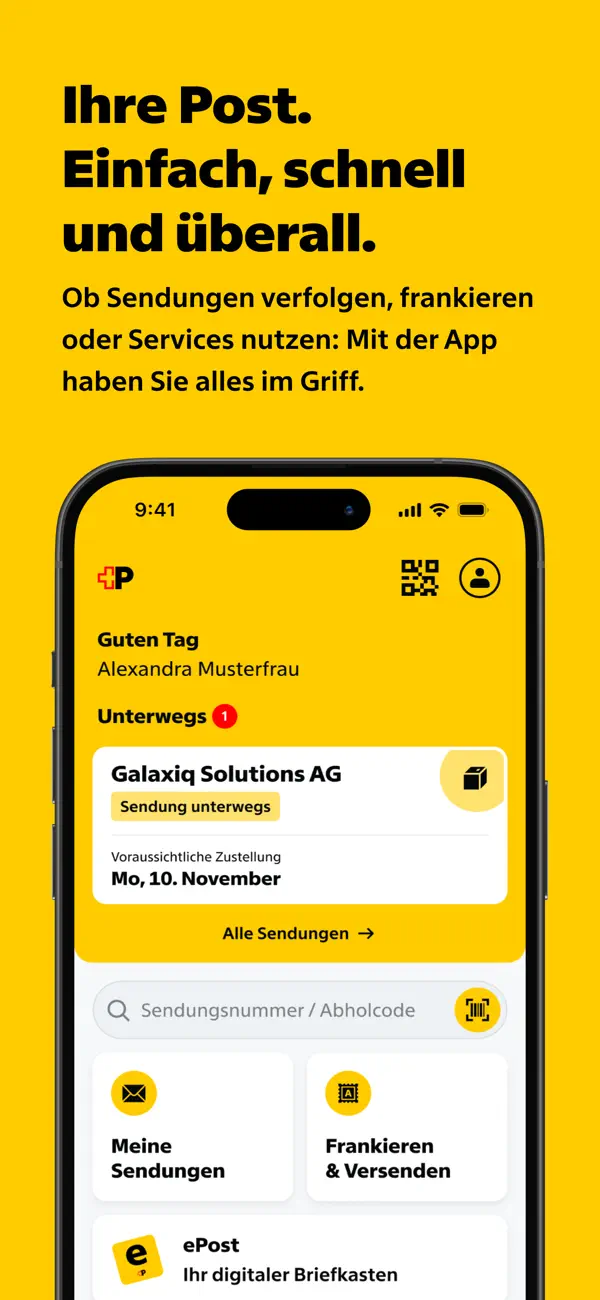 Die Schweizerische Post iPhone App Screenshot 1 – Dienstprogramme