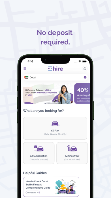 Screenshot #1 pour eZhire Car Rental | No Deposit