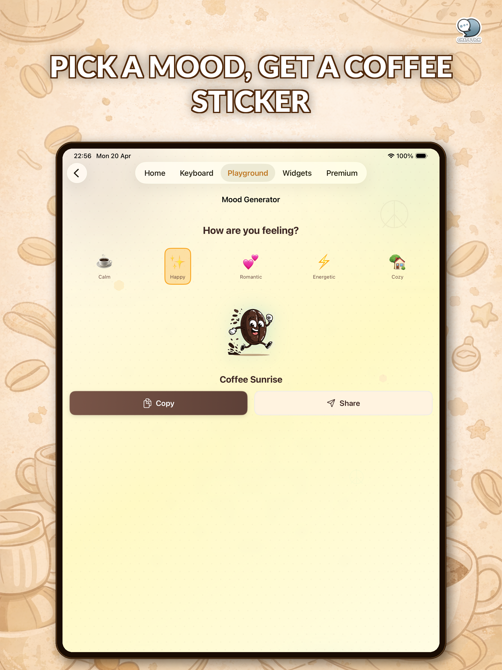 Coffee Emoji Stickers Keyboard