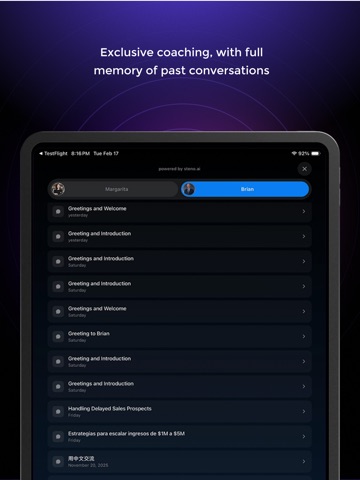 Pasos Tracy IA iPad screenshot