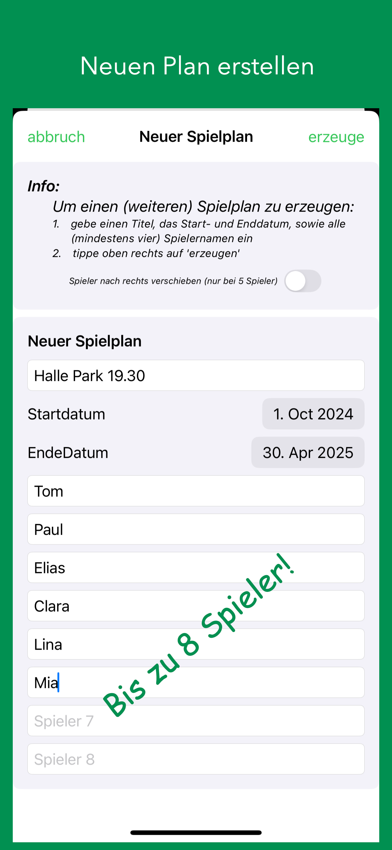 Tennis Doppel Planer screenshot 5