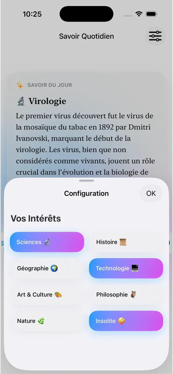 Screenshot #2 pour Savoir : Apprenez chaque jour