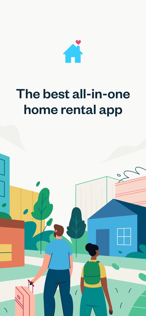 Zumper - Apartment Finder - The app's inviting visual style, characterized by its central house icon and illustrated characters, introduces users to a best-in-class home rental experience.