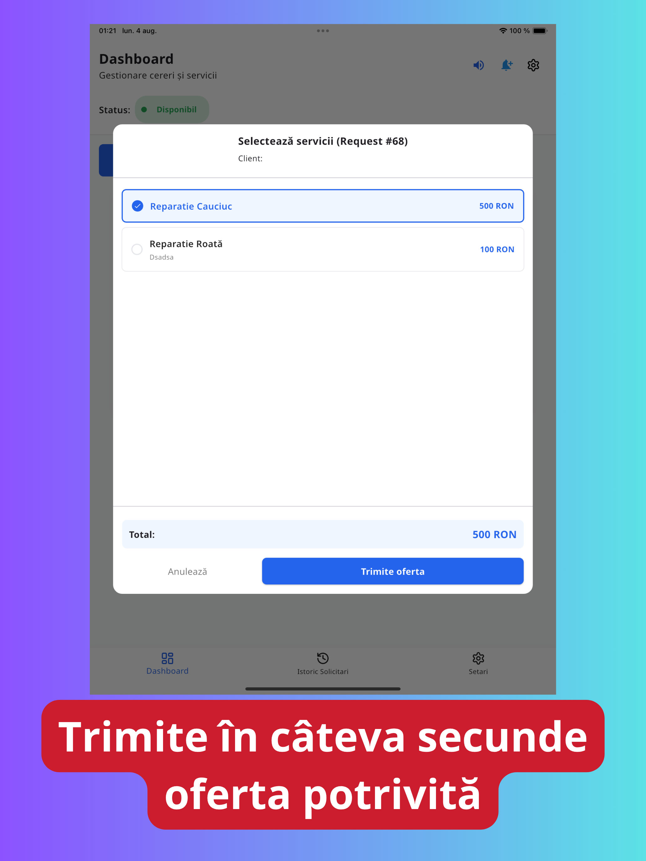 Vulcanizare Mobila - Sofer
