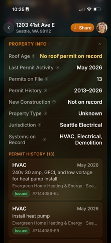 MyRoofMap iPhone screenshot