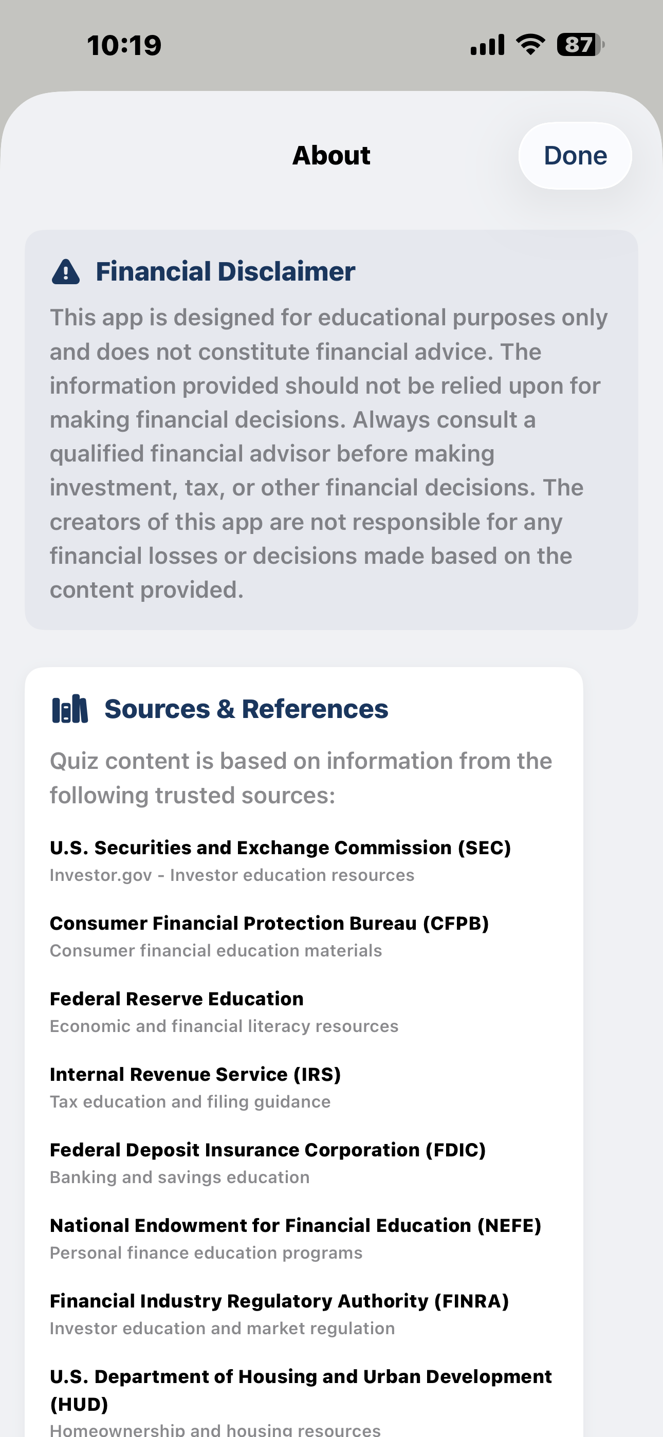 Financial Quiz