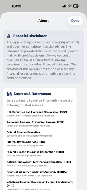 Financial Quiz screenshot 4