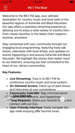 96.1 FM The Bear screenshot 3