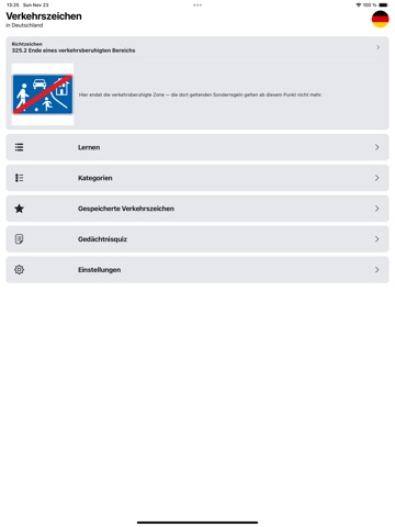 Verkehrszeichen Lernen iPad screenshot