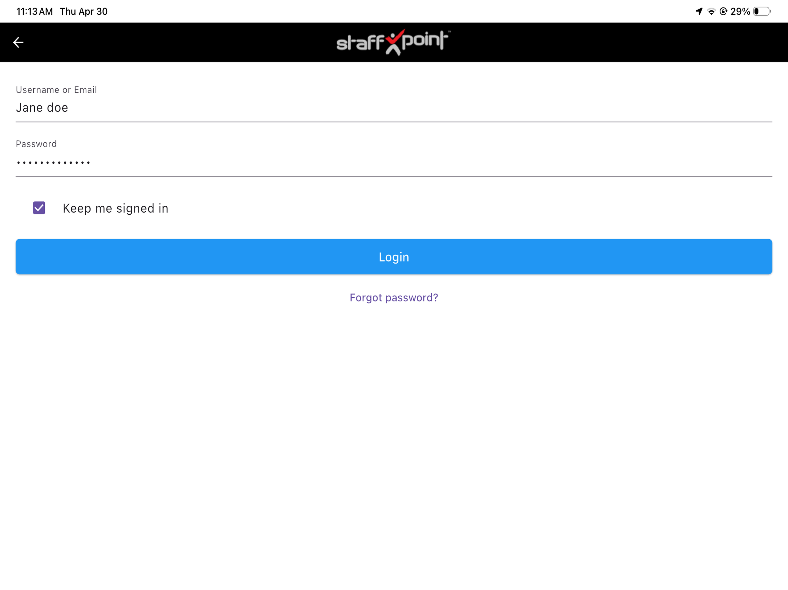 SP Mobile for Staffpoint